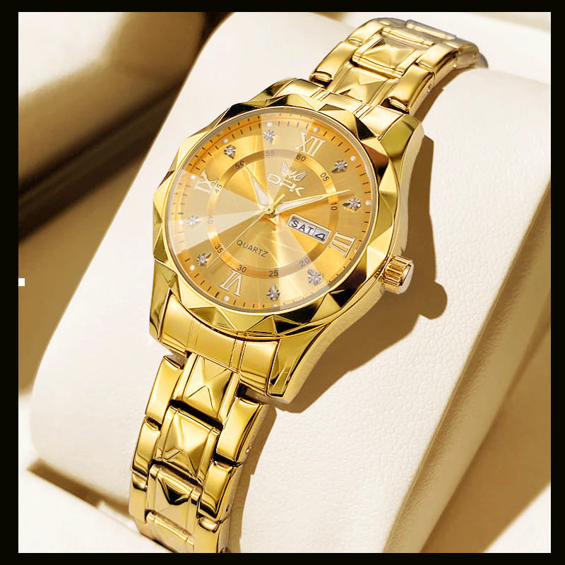 relógio feminino original a prova d água luminoso luxo de Aço Inoxidável quartzo