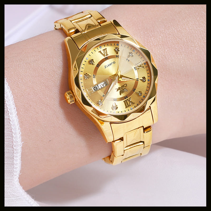 relógio feminino original a prova d água luminoso luxo de Aço Inoxidável quartzo