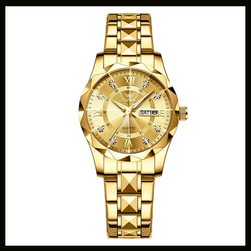relógio feminino original a prova d água luminoso luxo de Aço Inoxidável quartzo