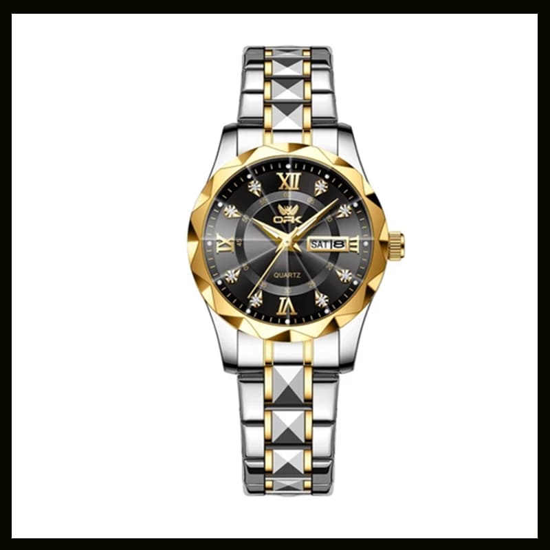 relógio feminino original a prova d água luminoso luxo de Aço Inoxidável quartzo