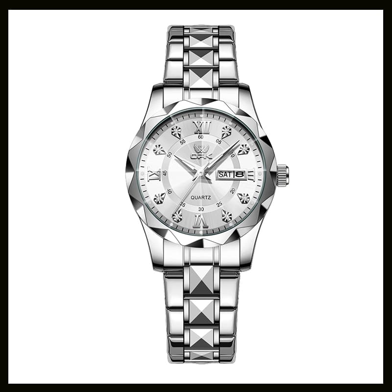 relógio feminino original a prova d água luminoso luxo de Aço Inoxidável quartzo