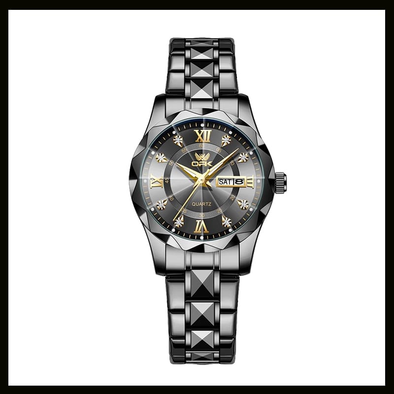 relógio feminino original a prova d água luminoso luxo de Aço Inoxidável quartzo