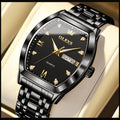Relógio Masculino Original De Luxo Calendário Funcional Pulseira De Aço Inox