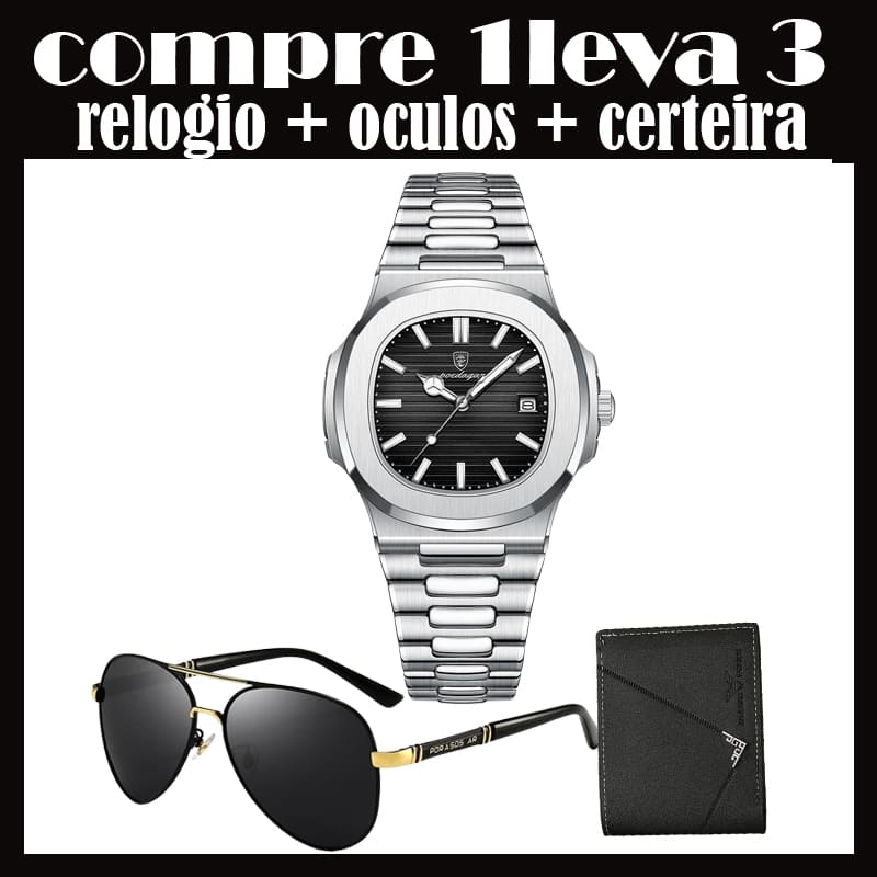 RELÓGIO MASCULINO LUXURY  ( compre 1 leva 3)