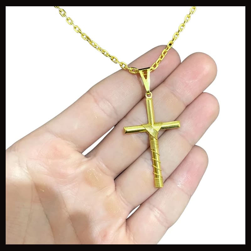 Cordão Masculino Cadeado - CRUZ MINIMALISTA