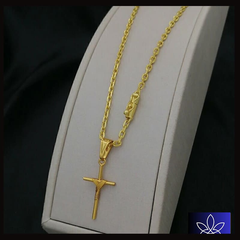 Cordão Masculino Cadeado - CRUZ MINIMALISTA