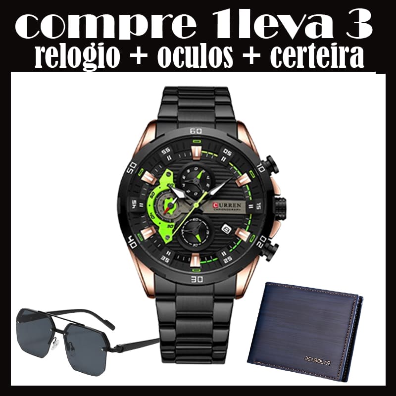 Relógios masculinos Moda de luxo Design exclusivo ( compre 3 leva 1)