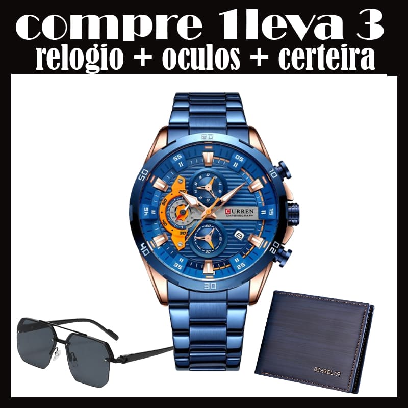 Relógios masculinos Moda de luxo Design exclusivo ( compre 3 leva 1)