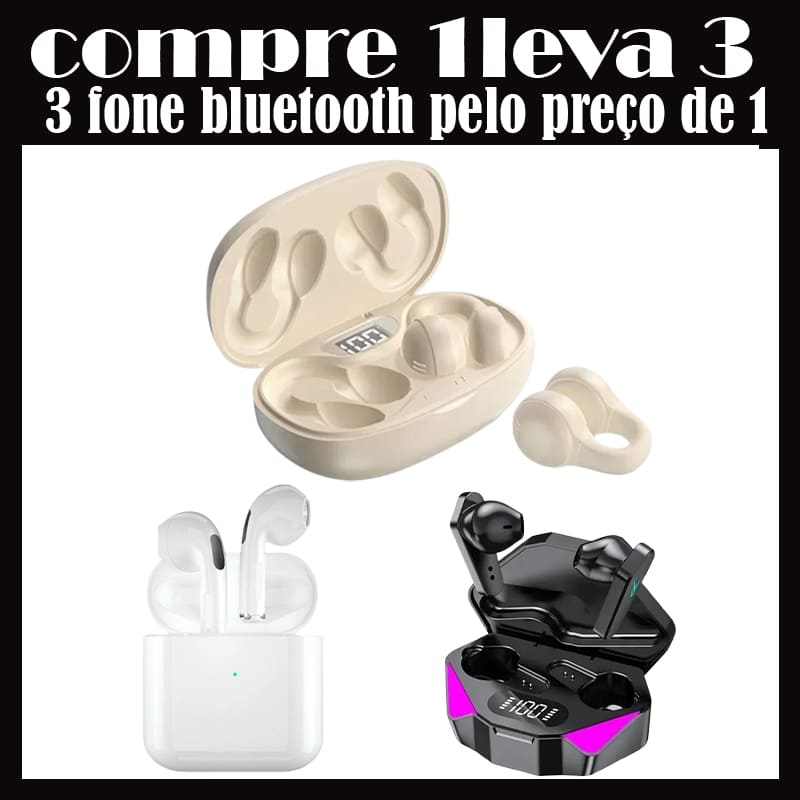 Fone De Ouvido Sem Fio Bluetooth ( compre 1 leva 3 )