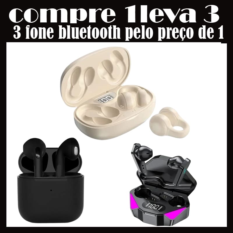 Fone De Ouvido Sem Fio Bluetooth ( compre 1 leva 3 )