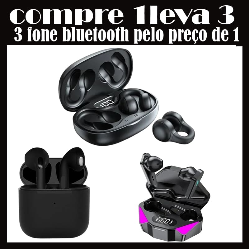Fone De Ouvido Sem Fio Bluetooth ( compre 1 leva 3 )