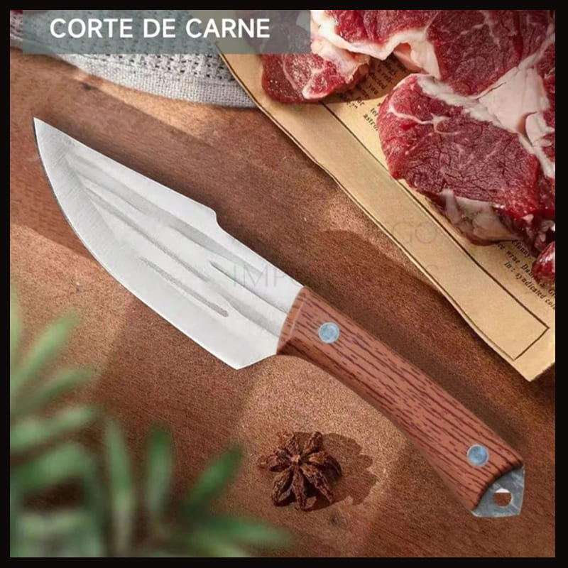 Faca de Churrasco Artesanal Personalizada – Afiada, em Aço Inox