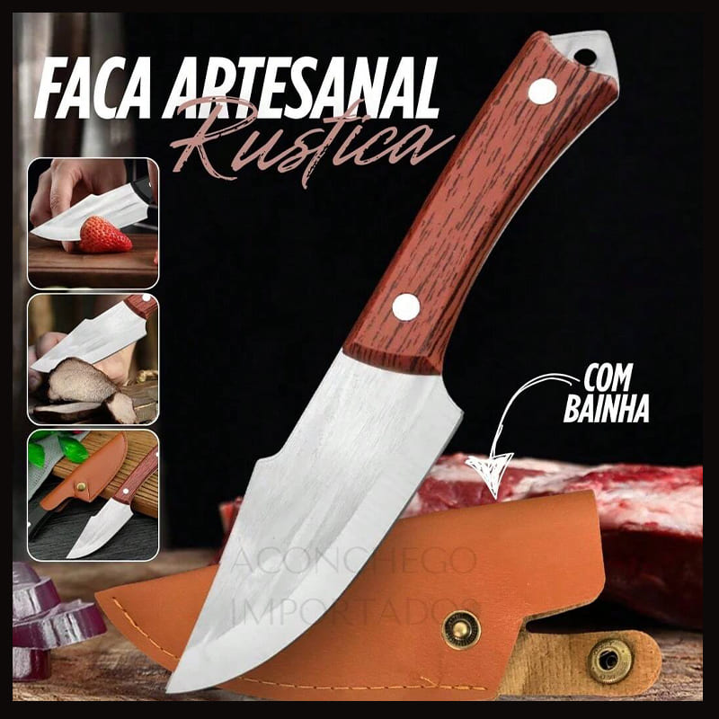 Faca de Churrasco Artesanal Personalizada – Afiada, em Aço Inox