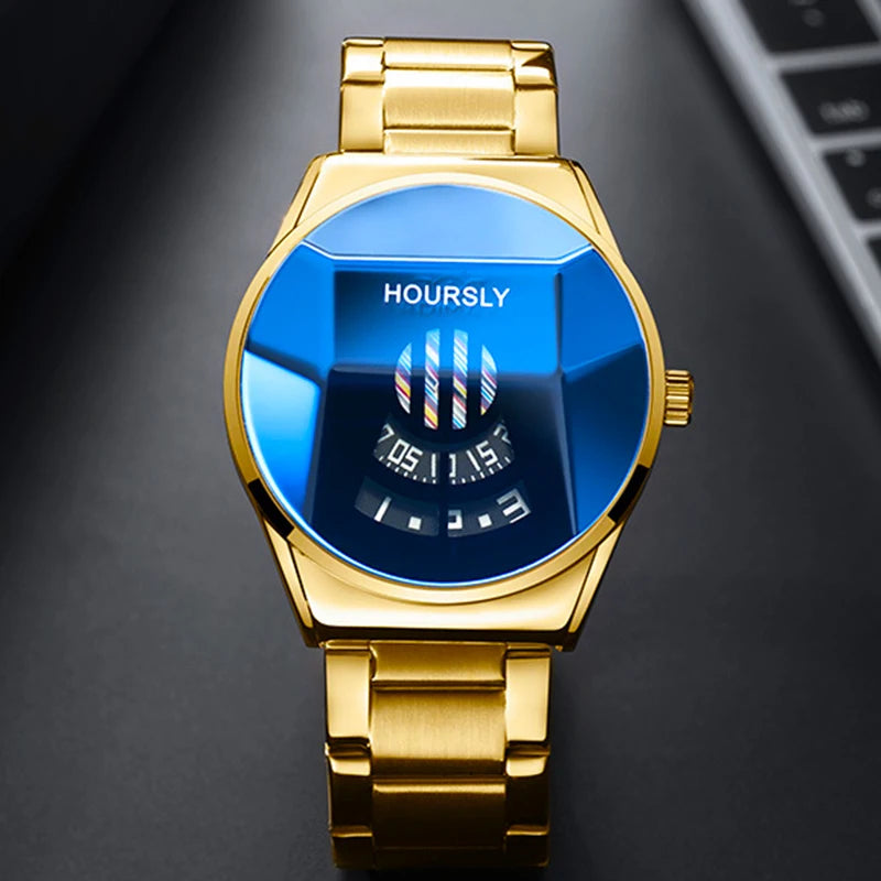Relógio Masculino de Luxo Dourado