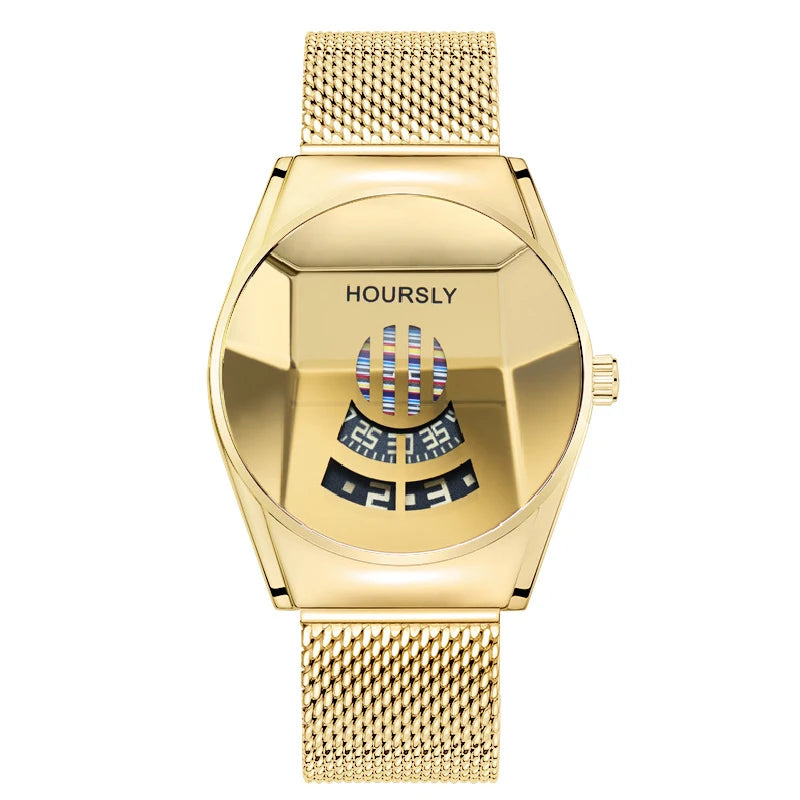 Relógio Masculino de Luxo Dourado