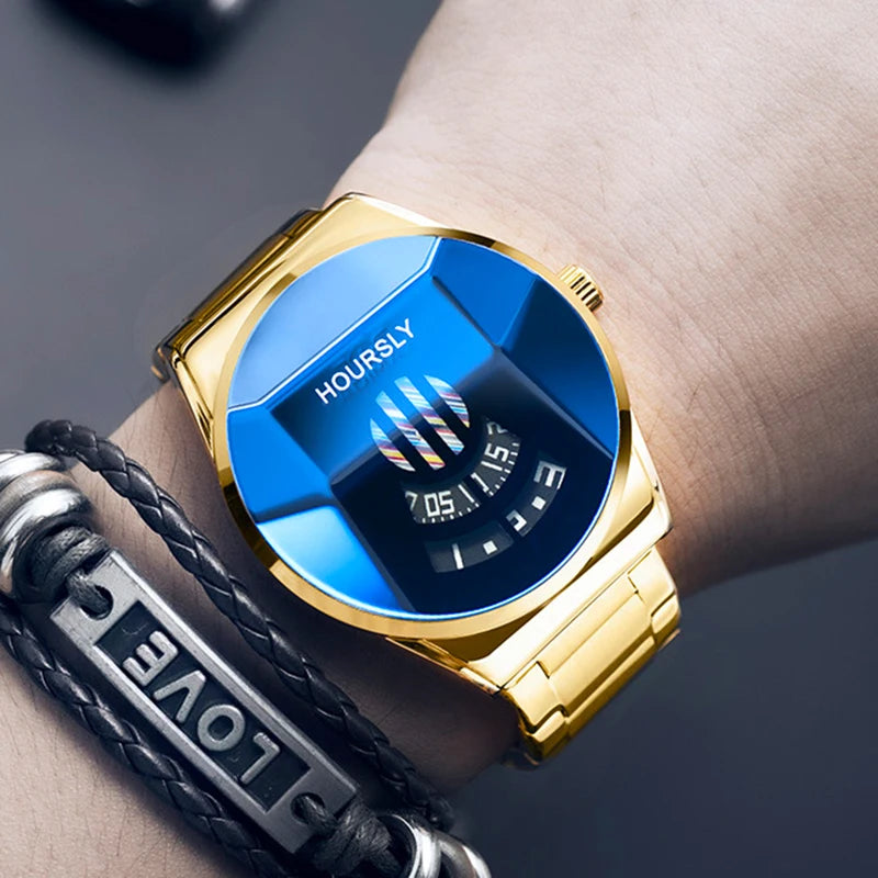 Relógio Masculino de Luxo Dourado