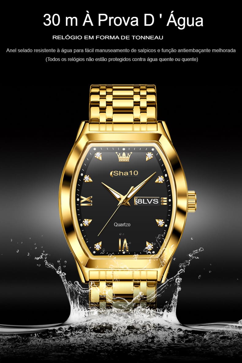 Relógio Masculino Original De Luxo Calendário Funcional Pulseira De Aço Inox